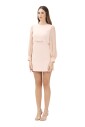 robe-courte-rose-avec-manches-en-georgette