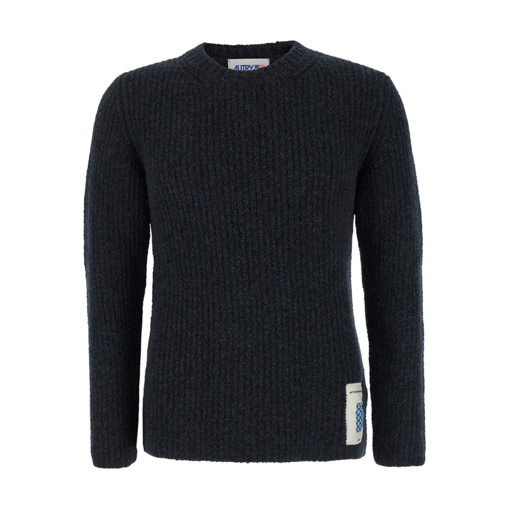 Autry Zwarte trui met Girocollo detail Black Heren