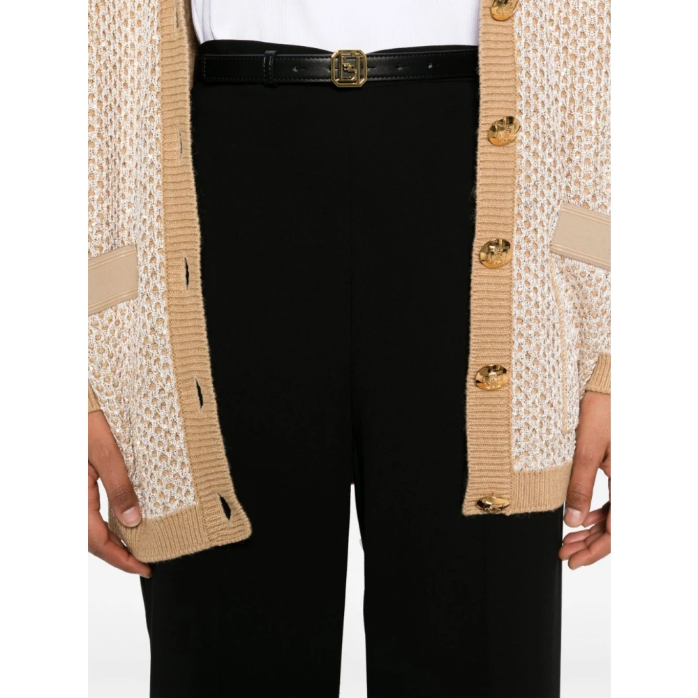 Elisabetta Franchi Wijde Broek met Riem Black Dames