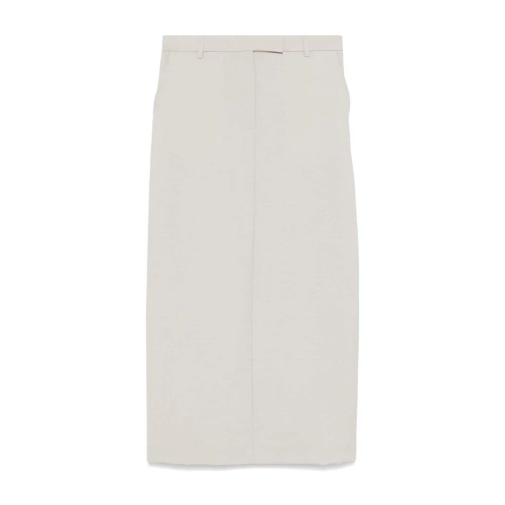 Officine Générale Grijze Wollen Rok met Riemlussen Gray Dames