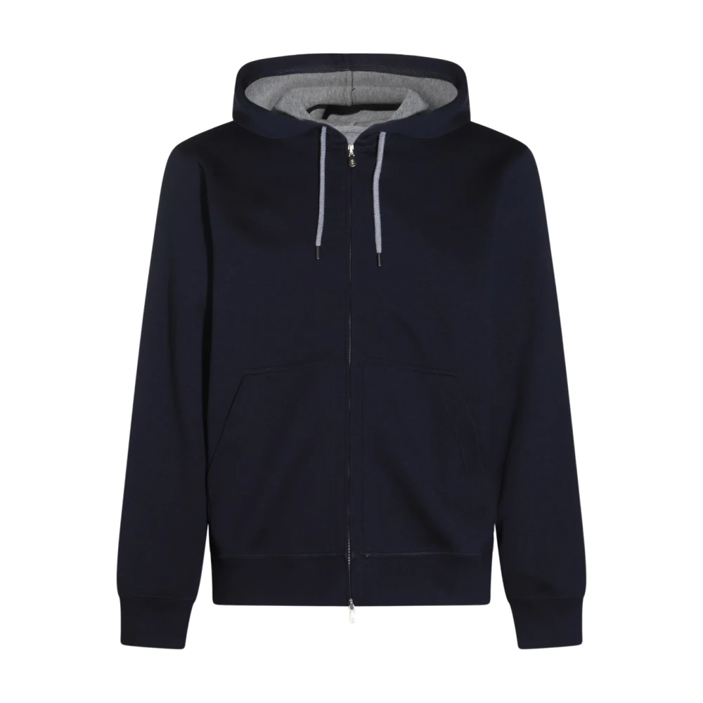 BRUNELLO CUCINELLI Blauwe Katoenen Hoodie Blue Heren