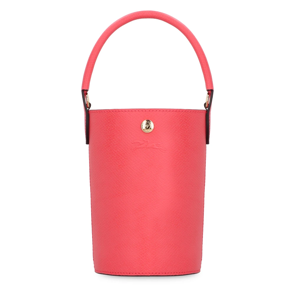 Longchamp Leren Bucket Bag met Snap Sluiting Red Dames