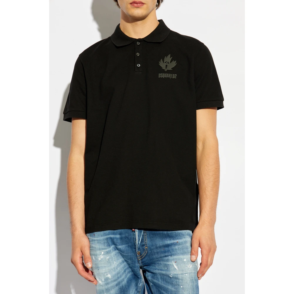 Dsquared2 Polo met logo Black Heren