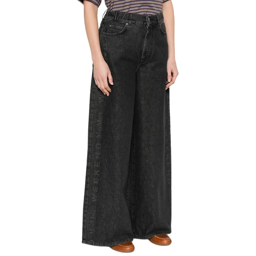 Weekend Max Mara Women's Black Pantalone In Denim Wkdvortice - Wide Jeans - Xs - Jeans