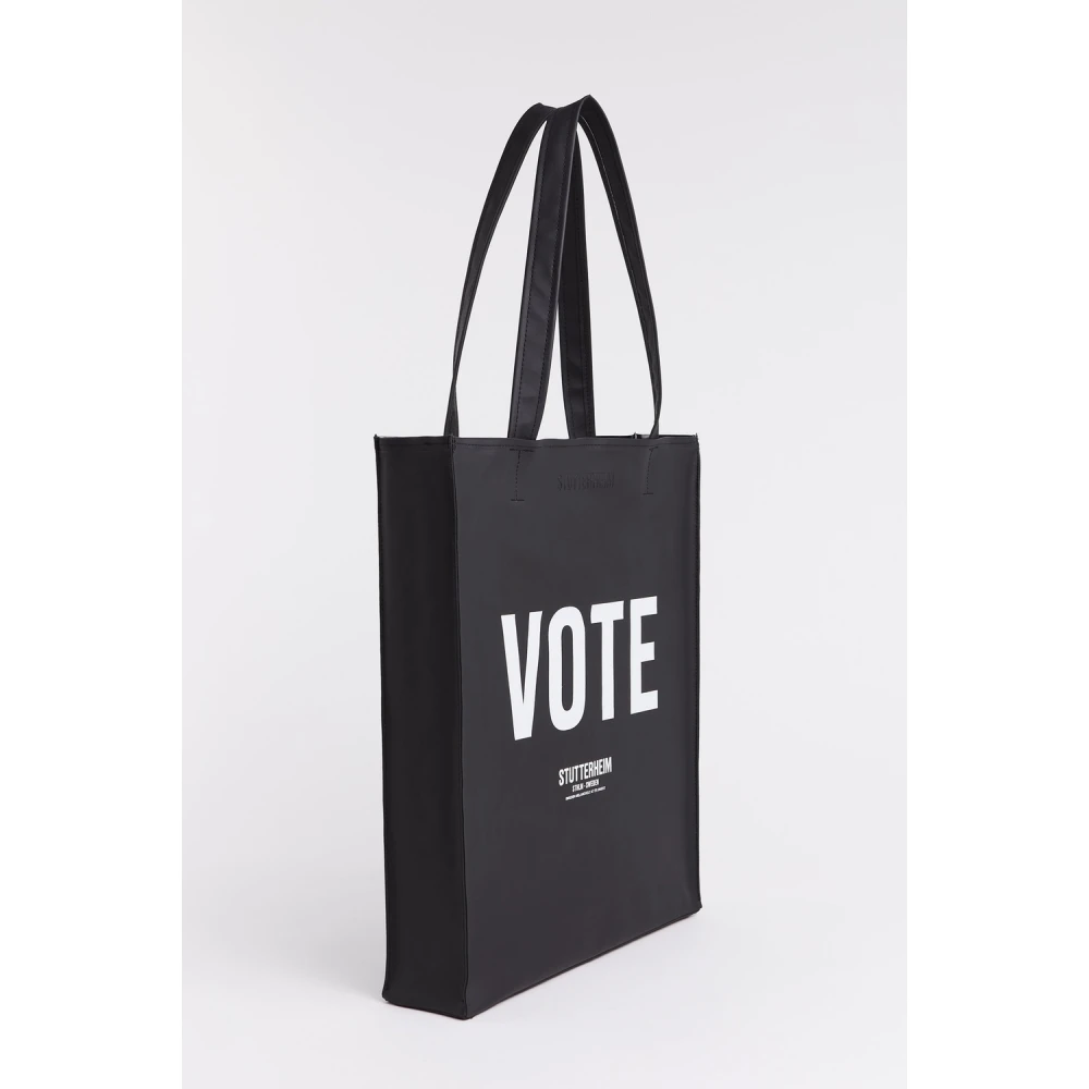 Stutterheim Stevige Tote tas met essentiële boodschap Black Dames