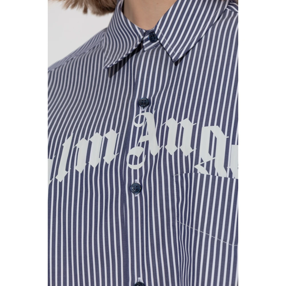Palm Angels Oversized overhemdjurk Blue Dames