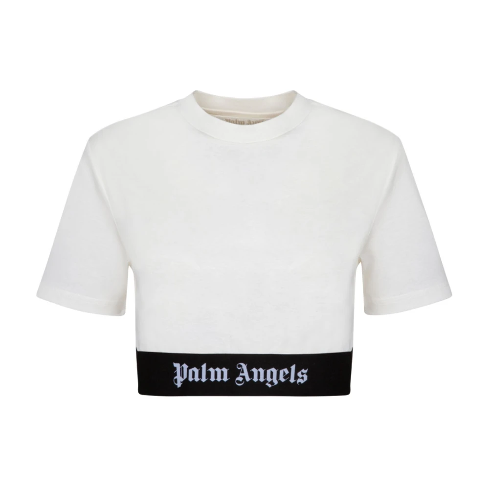 Palm Angels Witte Crew-neck Topwear Korte Mouw White Dames