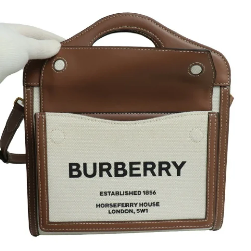 Burberry Vintage Pre-owned Coated canvas handbags Beige Dames
