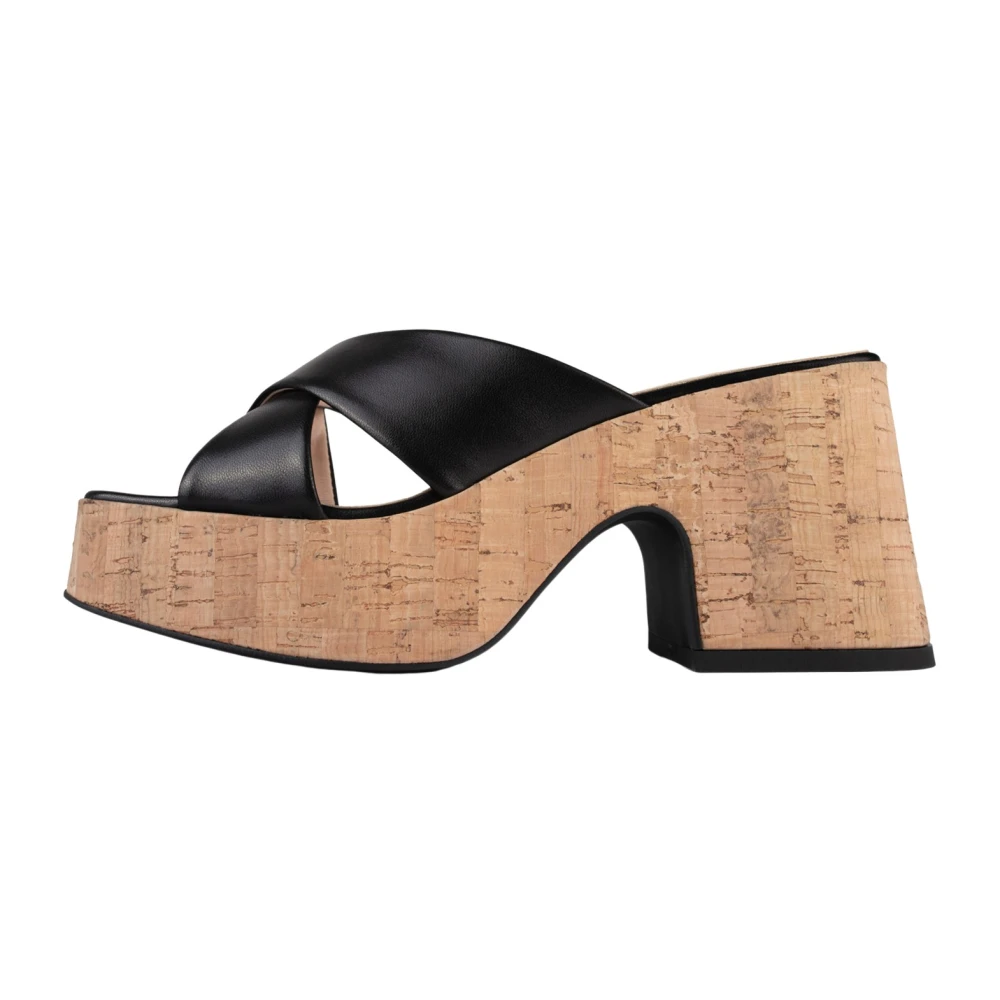 L37 Svart Heeled Mules