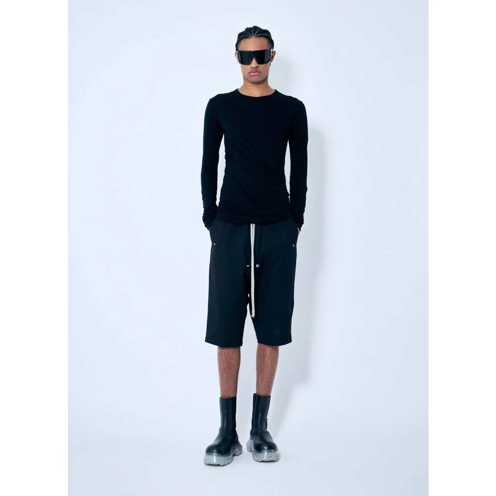 Rick Owens Cotton Cargo Lange Shorts Black Heren