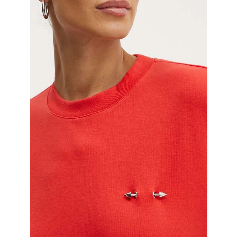 PATRIZIA PEPE Rode Dames Sweatshirt Elegant Ontwerp Red Dames