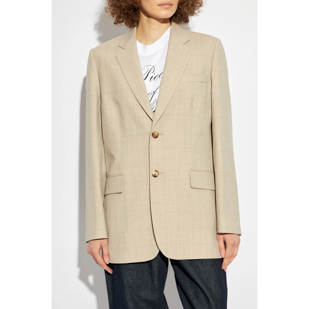 Moschino Blazer met ruitpatroon Beige Dames
