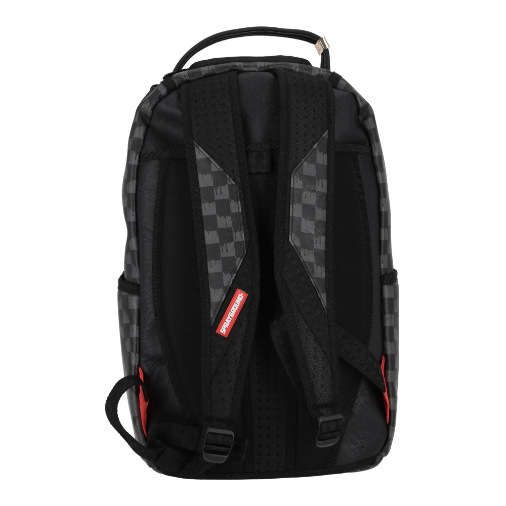 Sprayground Zwarte Hangover Drip Check Rugzak Black Unisex