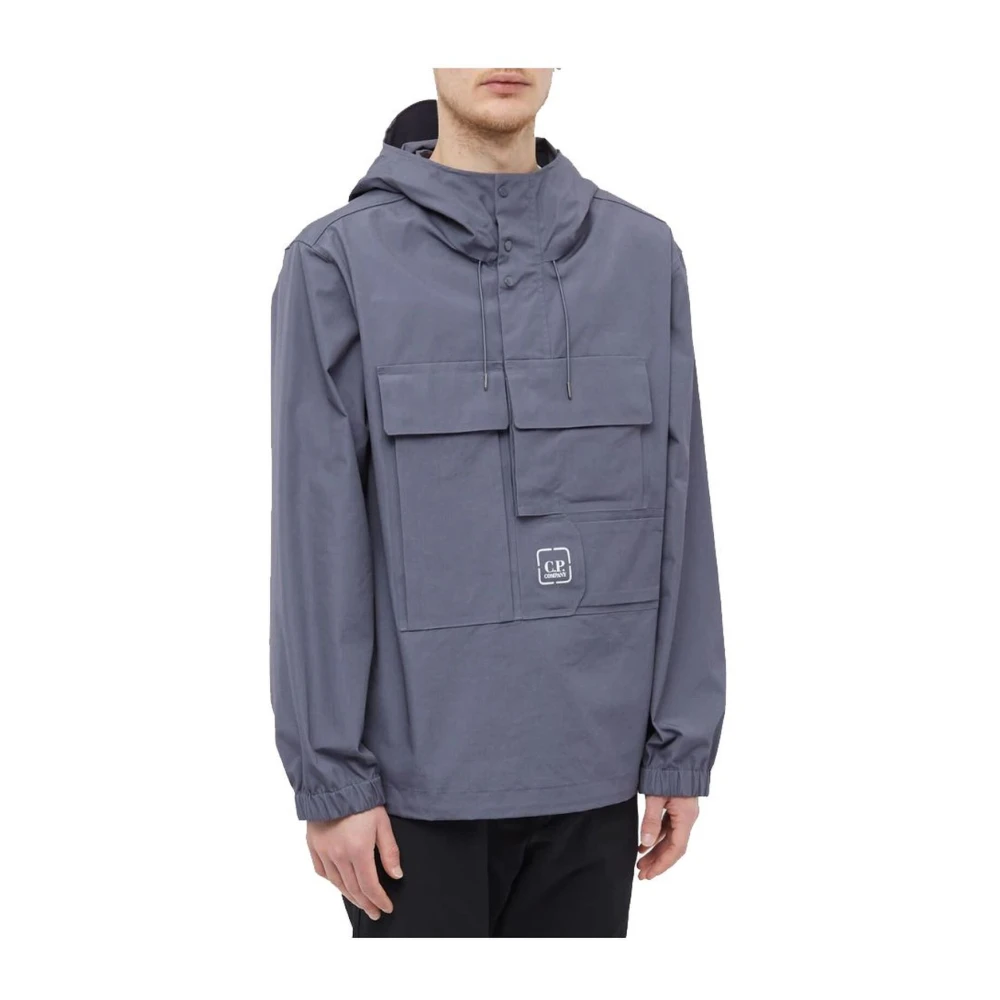 C.P. Company Grijze Windbreaker Jas met Ritssluiting Gray Heren