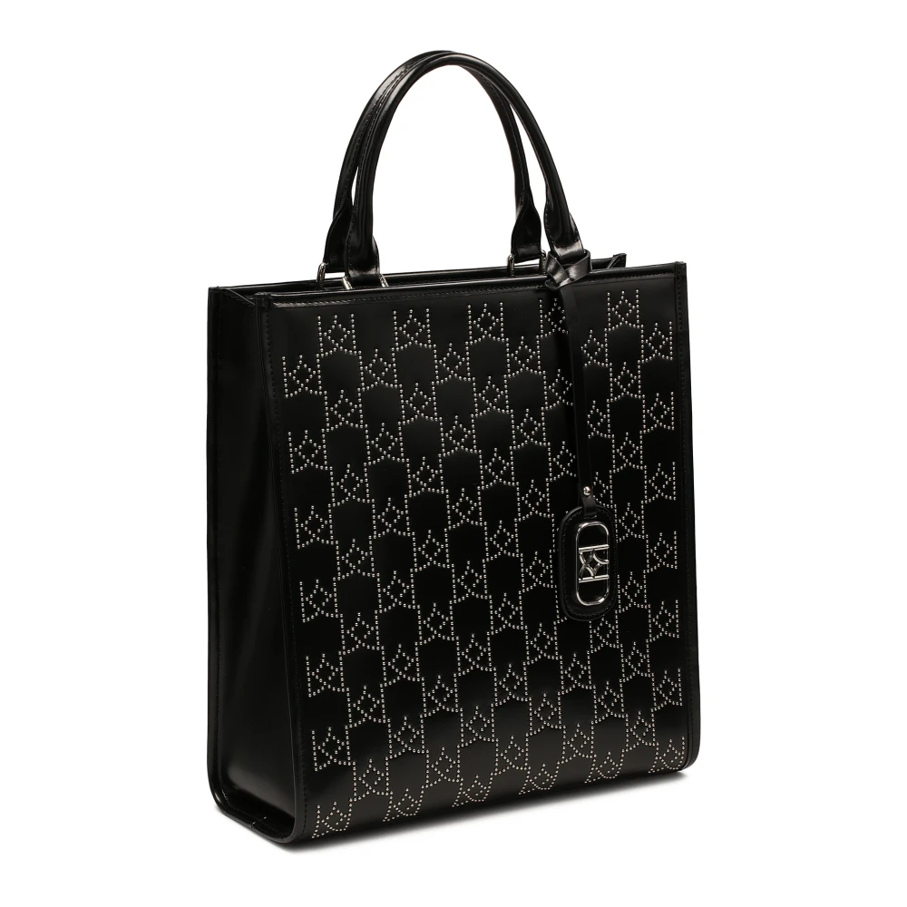 Kazar Grote handtas met gestippelde metalen monogrammen Black Dames