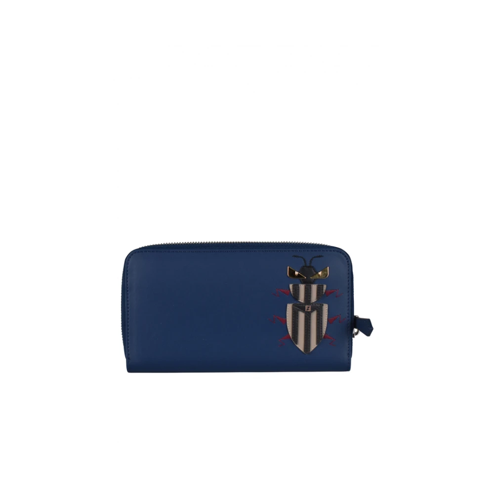 Fendi Luxury Wallet – Fendi Blue Leather Wallet Blå Dam