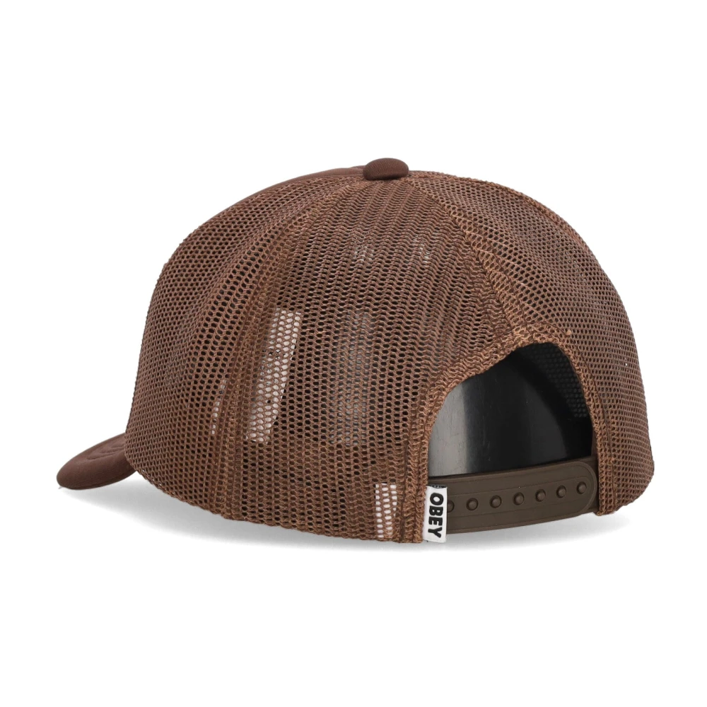 Obey Donkerbruine Curvy Trucker Hat Brown Unisex