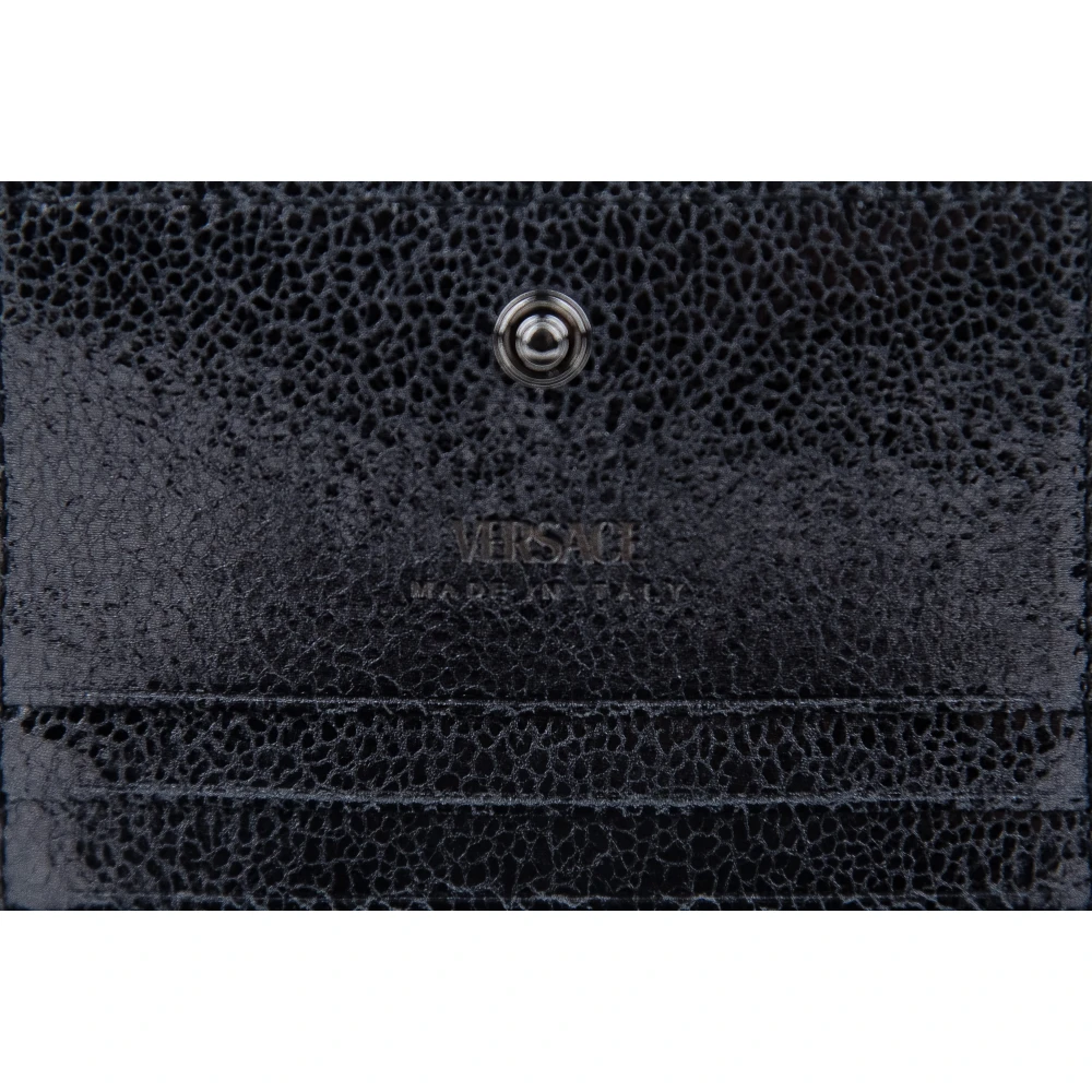 Versace Automatische knoop damesportemonnee Black Dames
