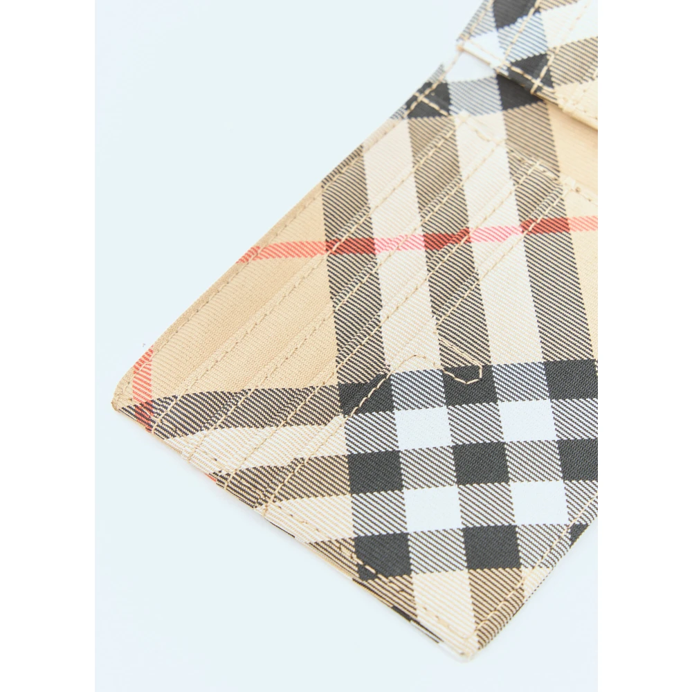 Burberry Geruite Bi-Fold Portemonnee met Logopatch Beige Unisex