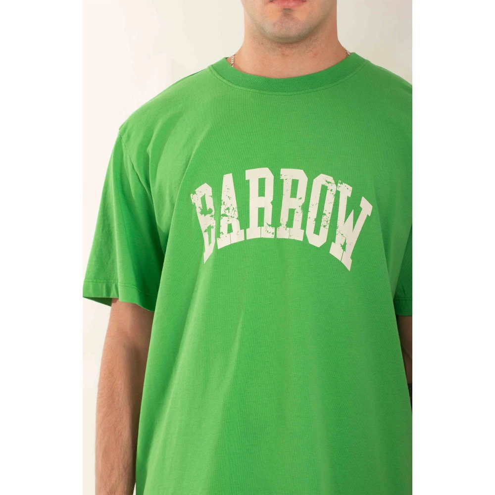 Barrow Retro Print T-shirt Green Heren