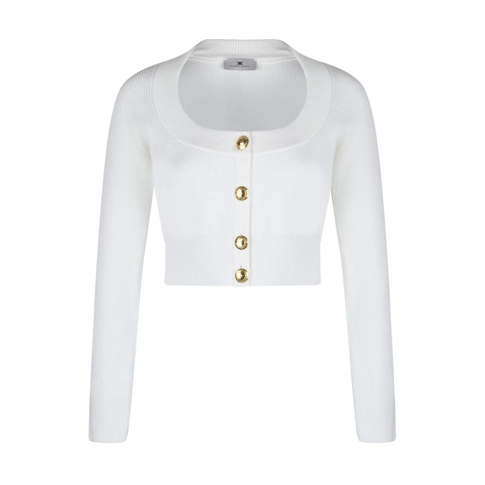 Elisabetta Franchi Vit Kofta med Majsting White, Dam