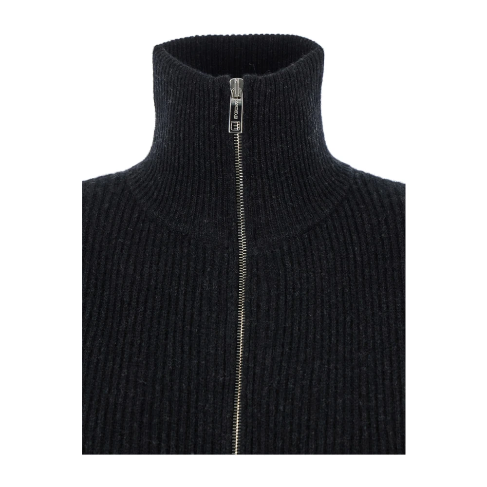 SPORTMAX Zwarte Cropped Coltrui met Rits Black Dames