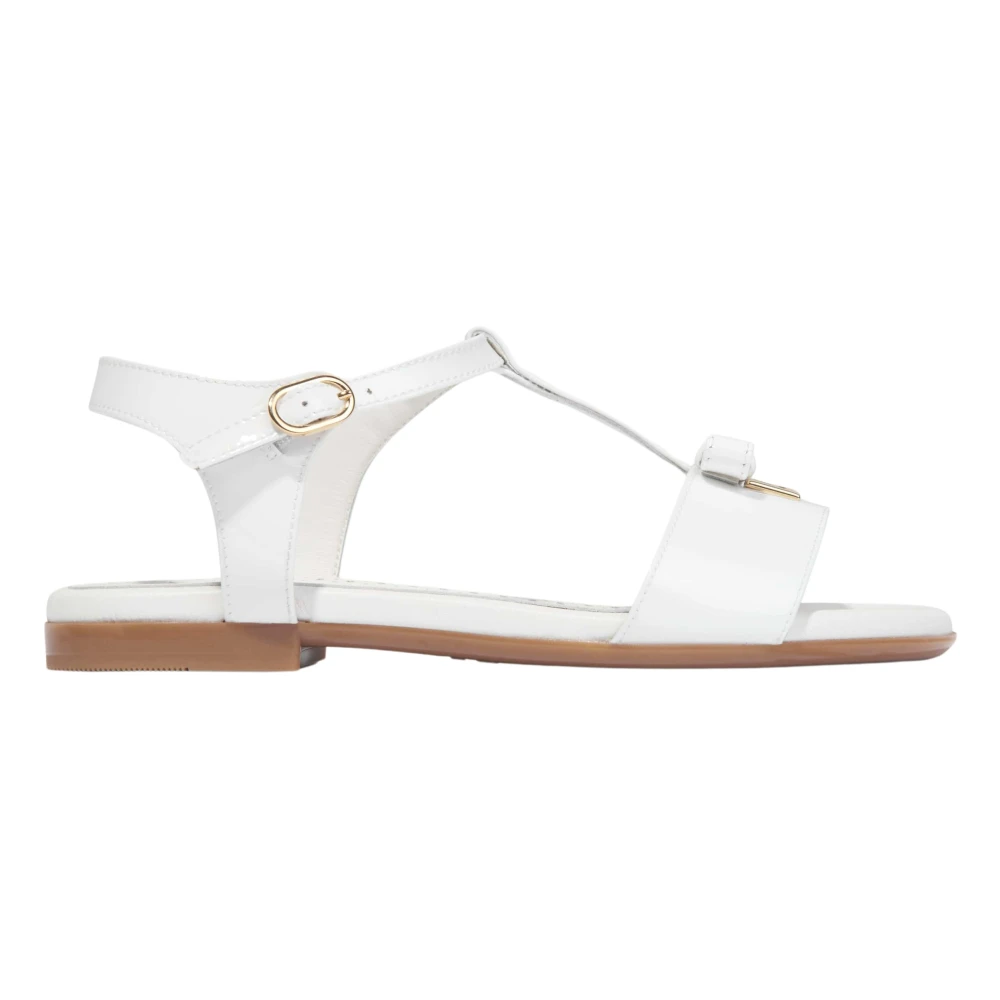Dolce & Gabbana Girls White Patent Leather Sandals In - Kids Sandals - 35 Eu - Kids