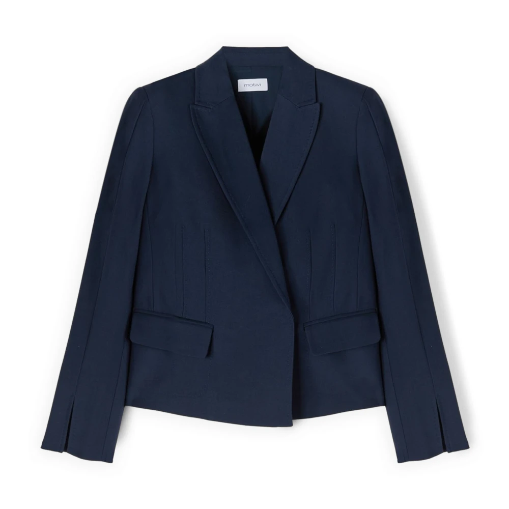 Motivi Donna Blu - Blazer Con Spacchi Sul Fondo Manica - Jackets - L