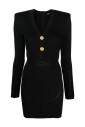 robe-courte-noire-en-tricot-a-col-en-v