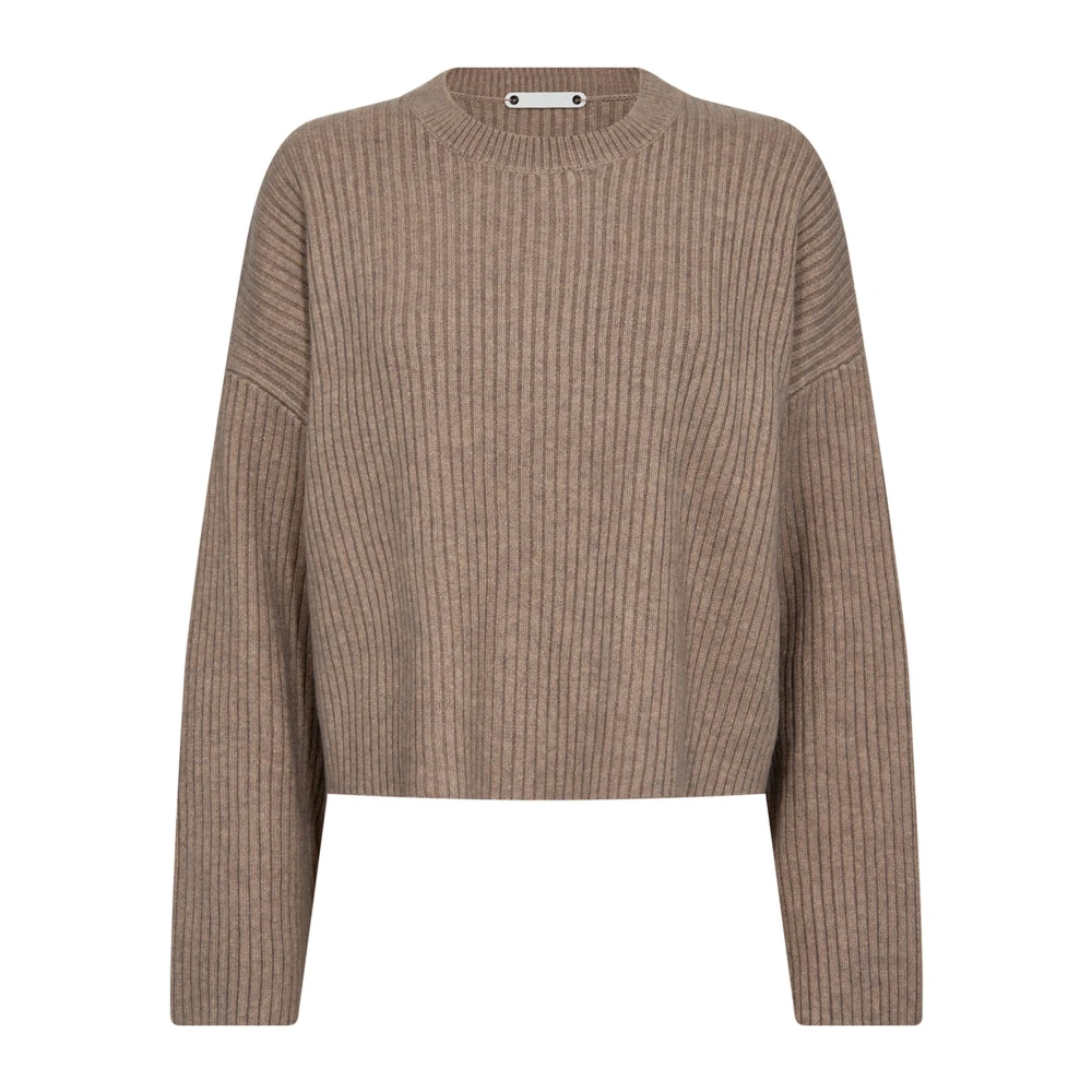 Co'Couture Rowcc Crop Gebreide Trui Brown Dames