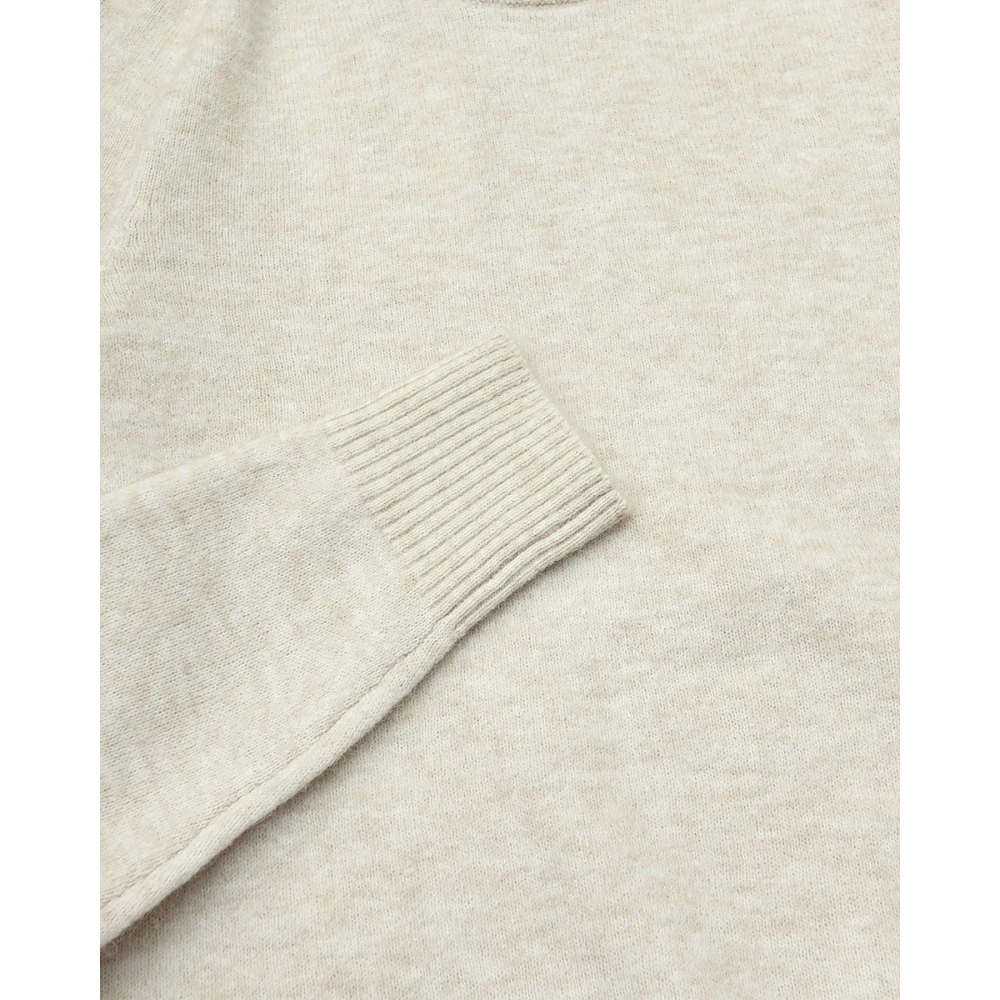 Selected Homme Beige Gebreide Crewneck Trui Beige Heren
