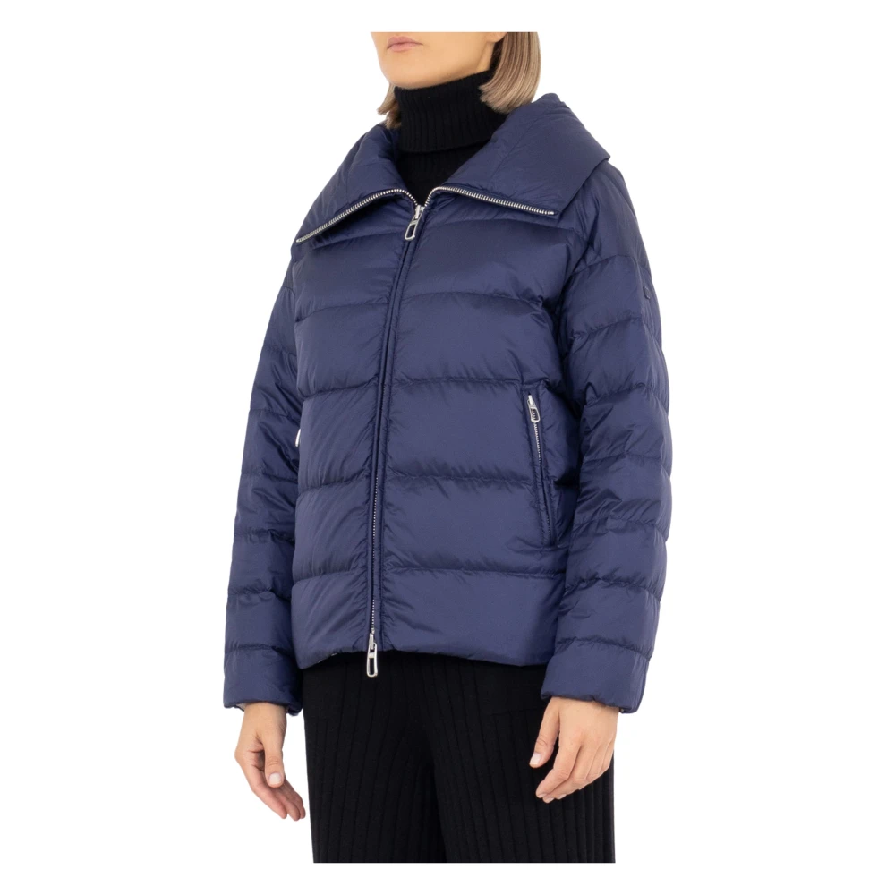 Duno Blauwe Jas met Rits en Logo Blue Dames