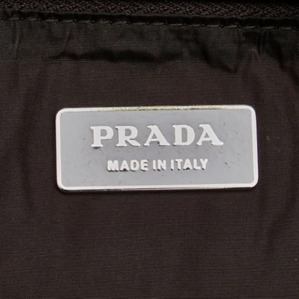 Prada Vintage Pre-owned Canvas prada-bags Beige Dames