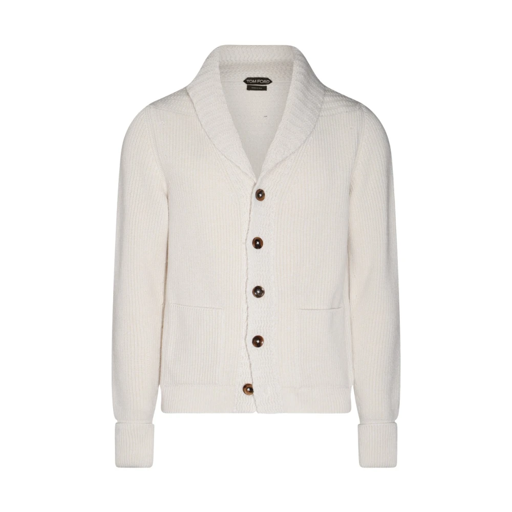 Tom Ford Witte Wollen Gebreide Trui White Heren