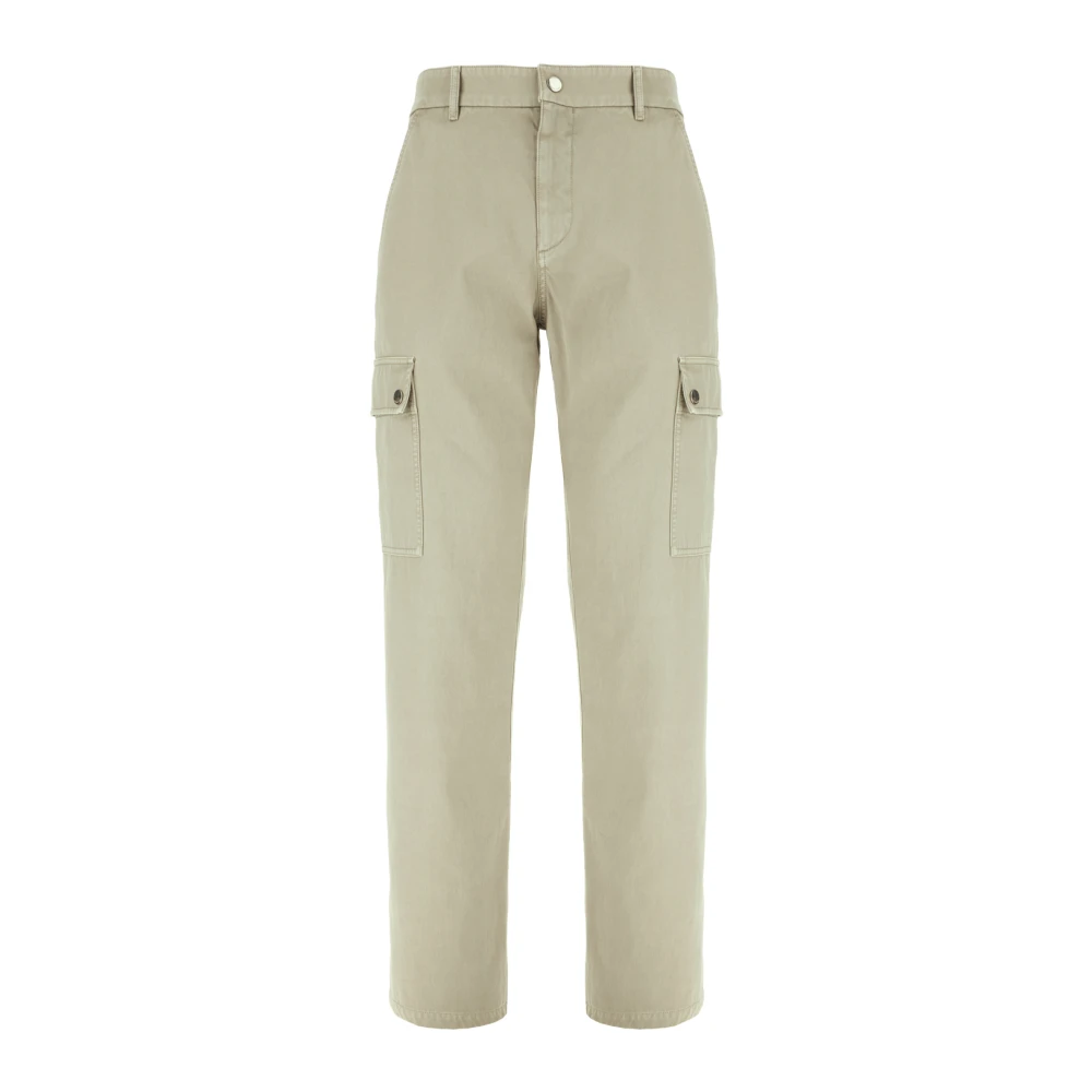 Burberry Men's Beige Straight Trousers, L, Stylish Trousers