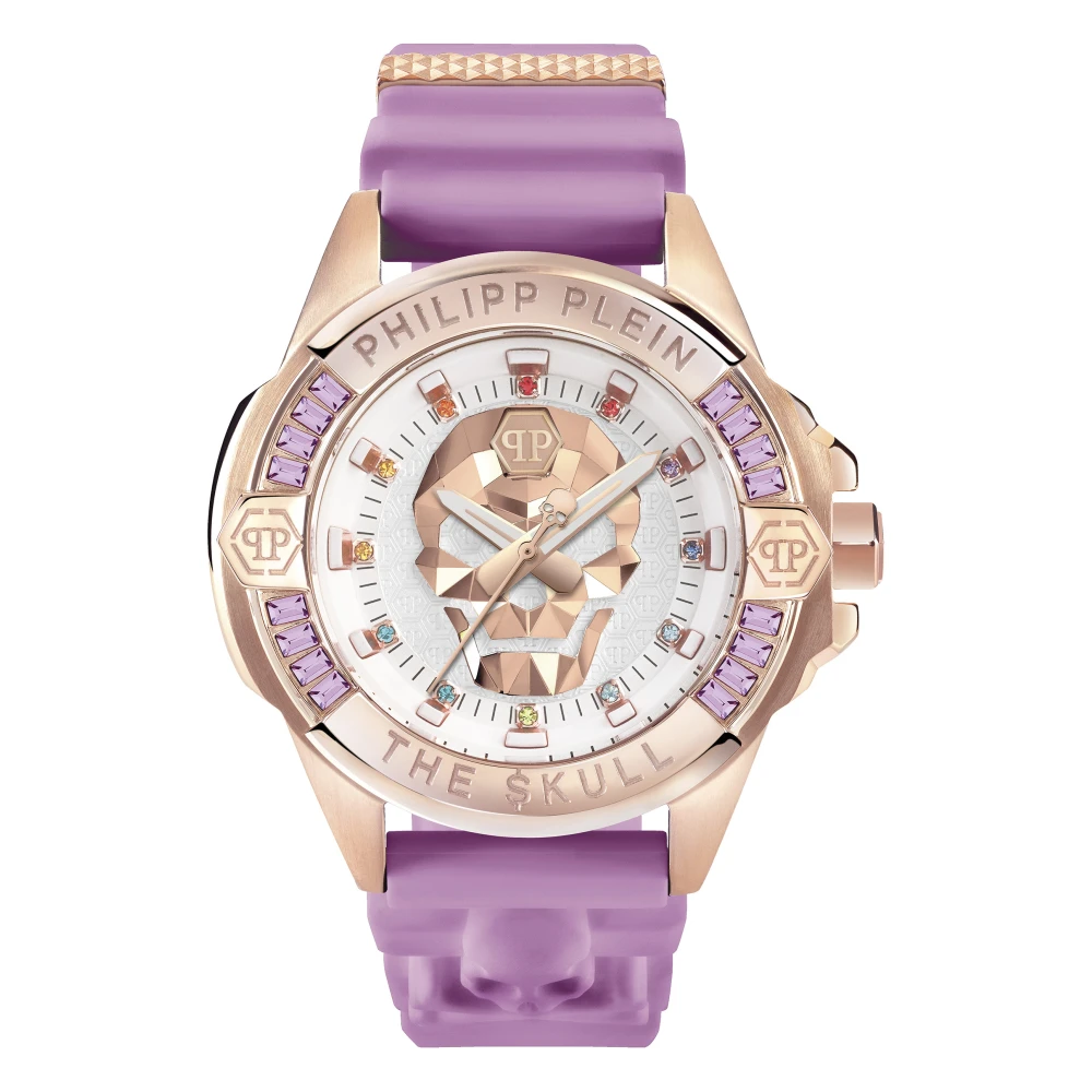 Philipp Plein Women's Purple Skull Crystal Watch