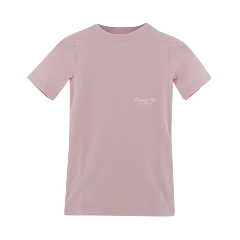 Balenciaga Cotton Logo T-Shirt Pink Dames