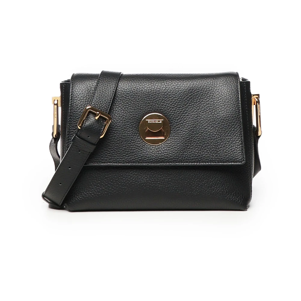 Coccinelle Women's Black Cross Body Bags, One Size, Leather Shoulder Bag With Clasp