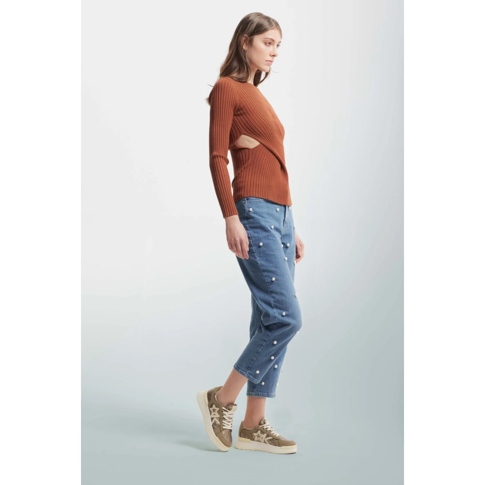 Kocca Baggy Jeans met Kralen Blue Dames