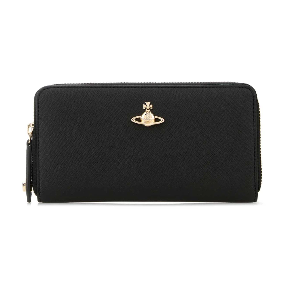Vivienne Westwood Klassieke Zwarte Leren Portemonnee Black Dames