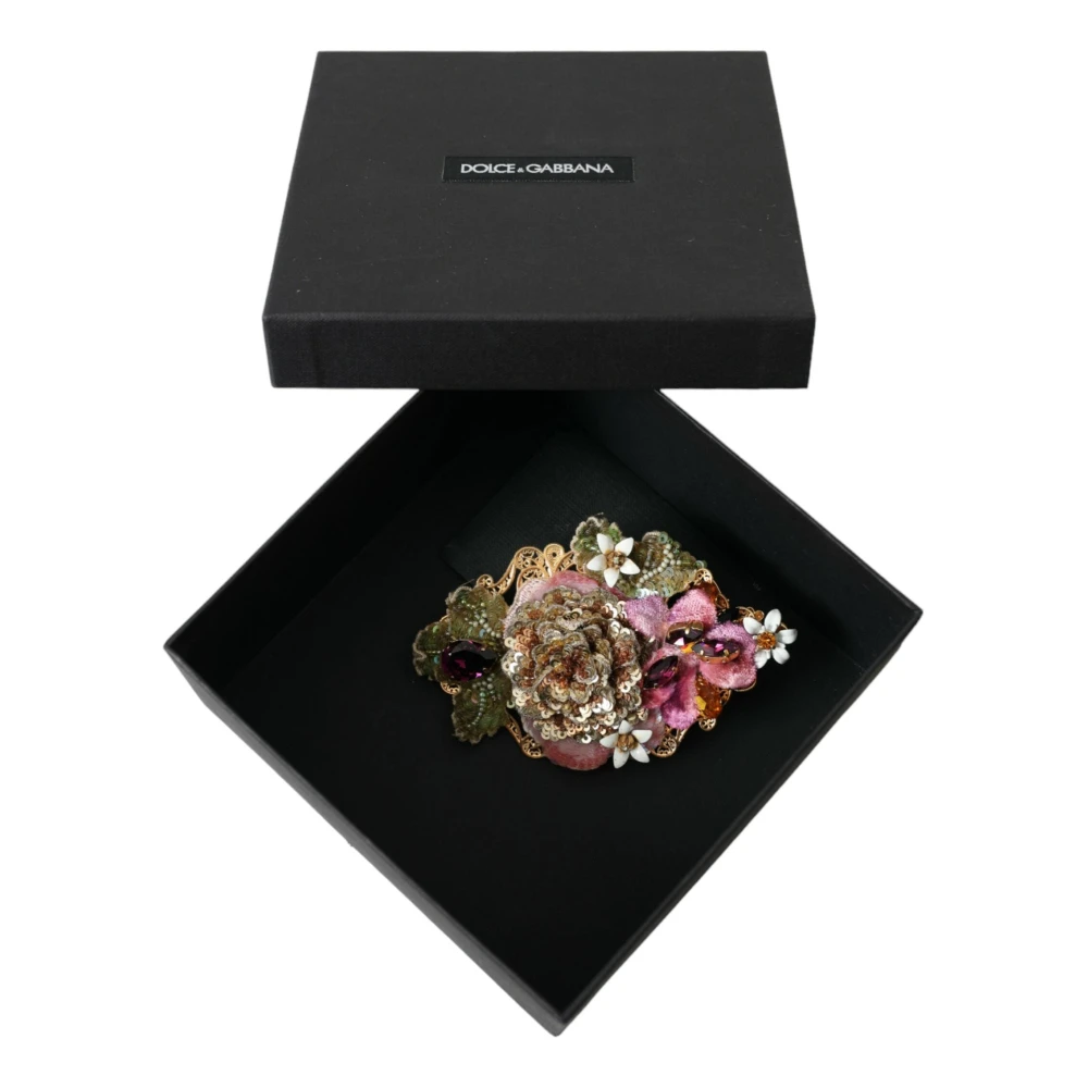 Dolce & Gabbana Kristallen Bloemen Haarklem Multicolor Dames
