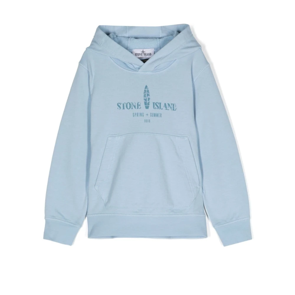 Stone Island Boys Blue Hooded Sweatshirt - Kids Sweatshirts - 2 Y - Kids