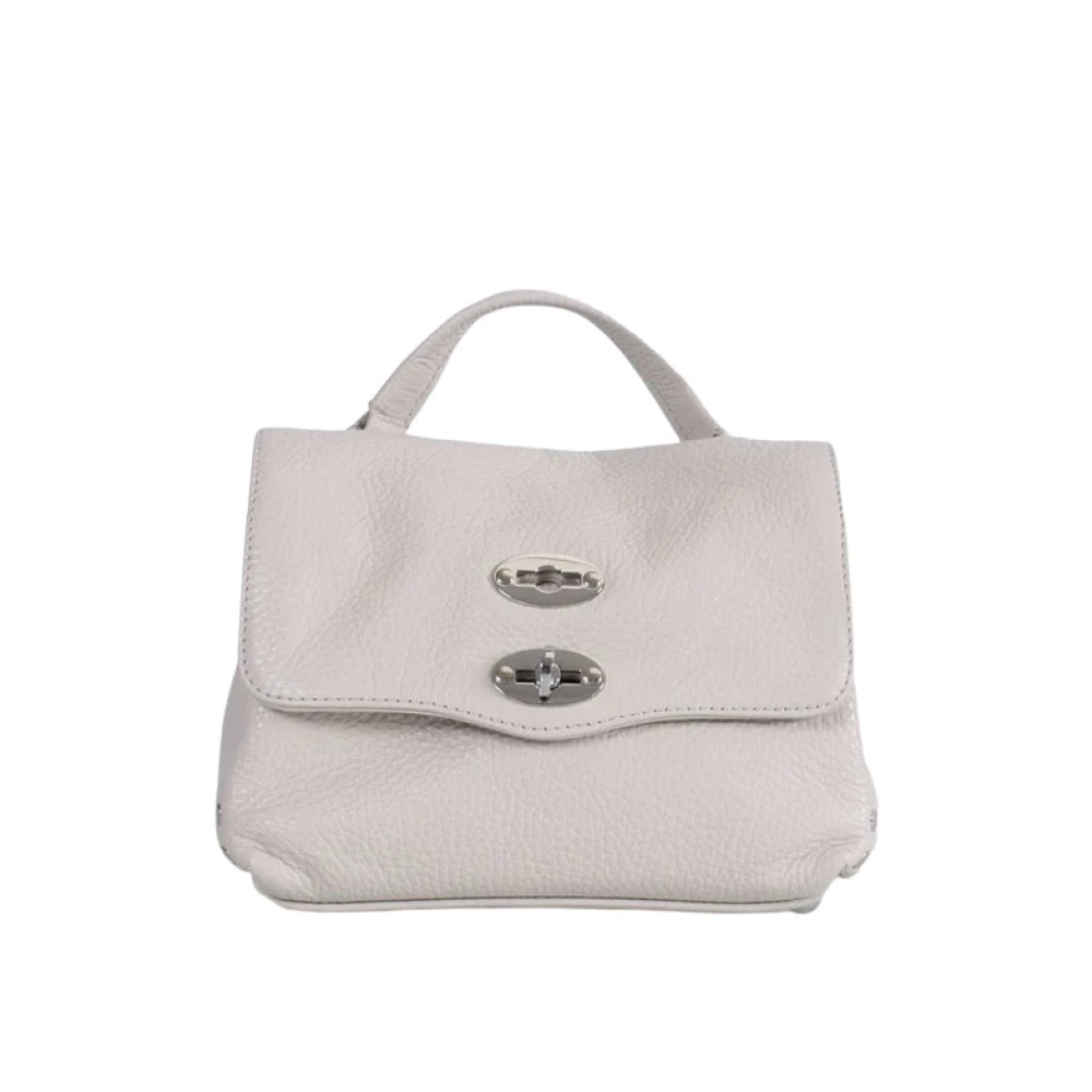 Zanellato Elegante Witte Leren Schoudertas Beige Dames