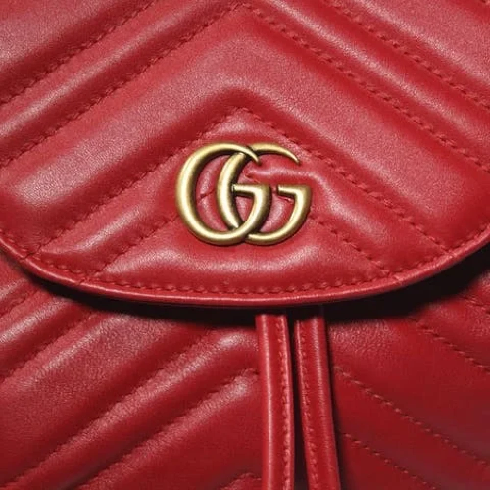 Gucci Vintage Tweedehands Rugzak Gucci Marmont Stijl Red Dames