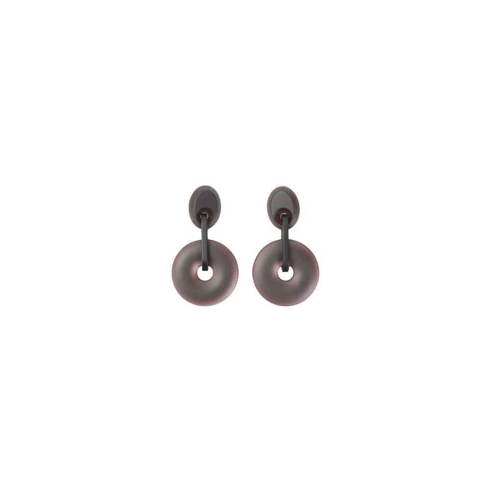 Giorgio Armani , Earrings, Female, Purple, One Size, Geometric Clip-On Earrings