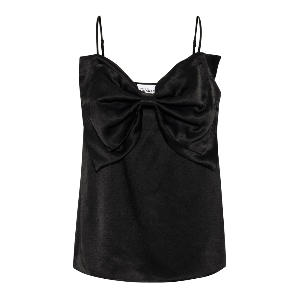 Karen by Simonsen Elegante Top met Strikdetail Black Dames