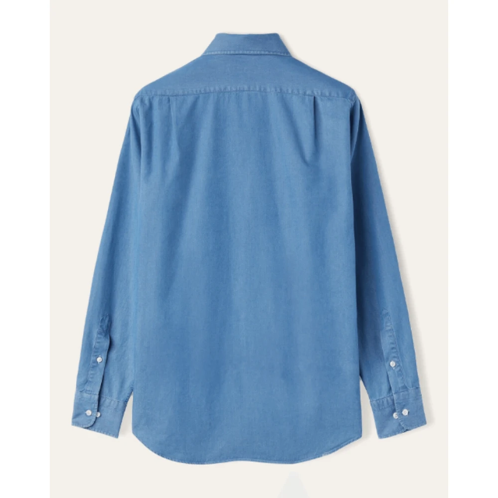 Loro Piana Blauw Katoen-Denim Vrijetijdsshirt Blue Heren