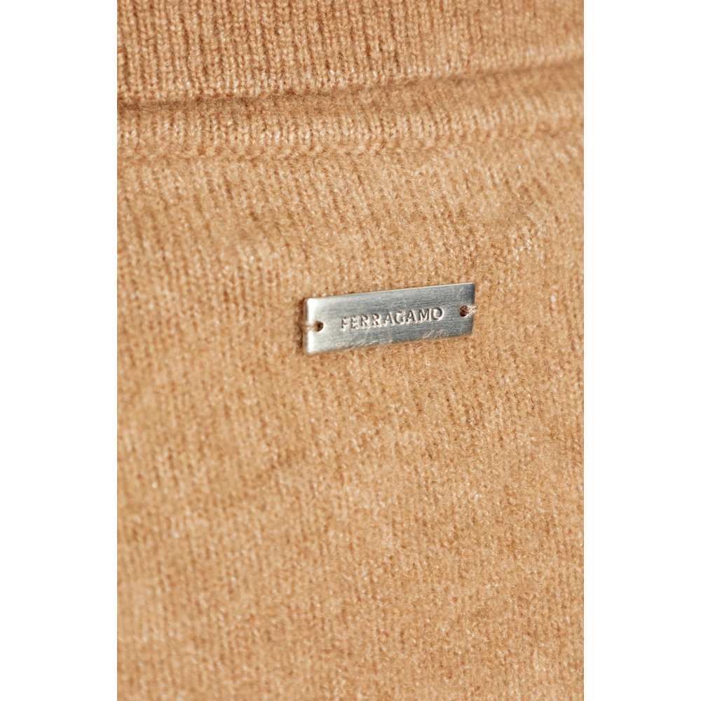 Salvatore Ferragamo Wollen Polo Beige Heren