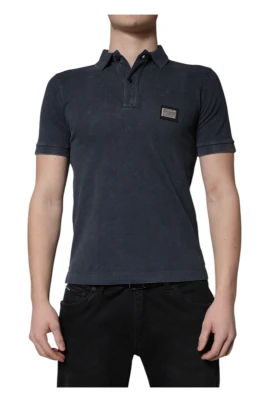 Logo Plaque Cotton Polo Shirt