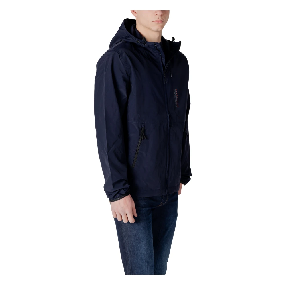 Napapijri Blauwe Hoodie met Ritssluiting voor Mannen Blue Heren